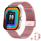 Smartwatch feminino slim com monitor de saúde, ecrã touch, iOS e Android