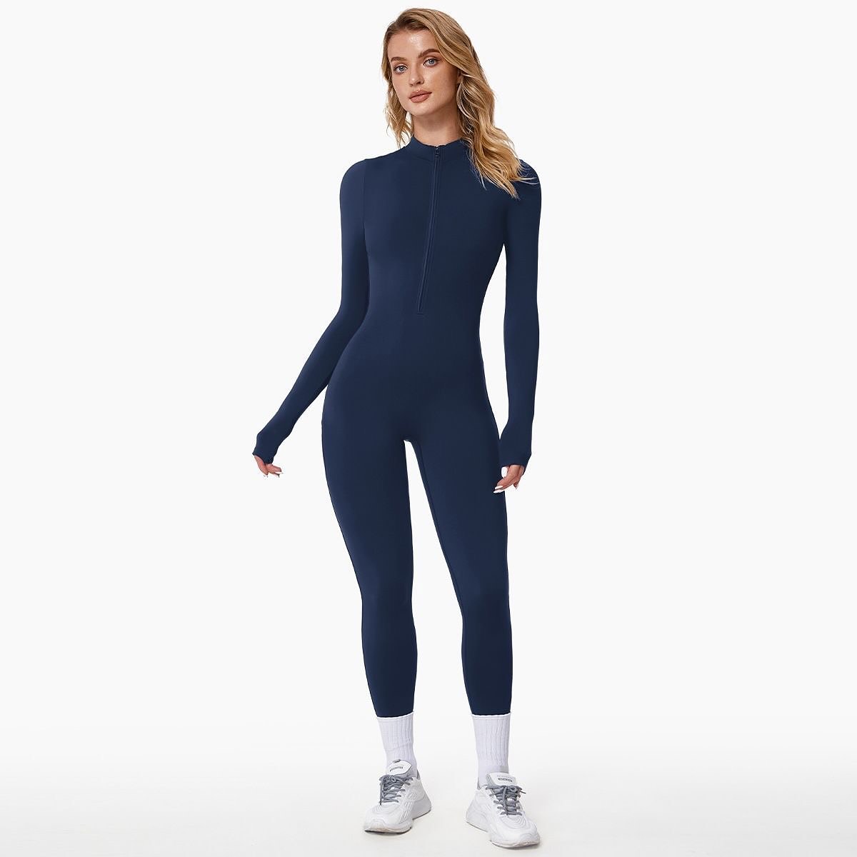 Macacão de inverno feminino com forro fleece e tecido superstretch
