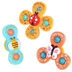 Brinquedo spinner com ventosa conjunto 3 peças para banho e carro, motivo inseto