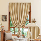 Cortinas blackout autoadesivas com velcro para quarto e sala, poliéster 100%