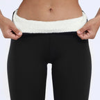 Leggings térmicas forradas para mulher cintura alta opacas para inverno