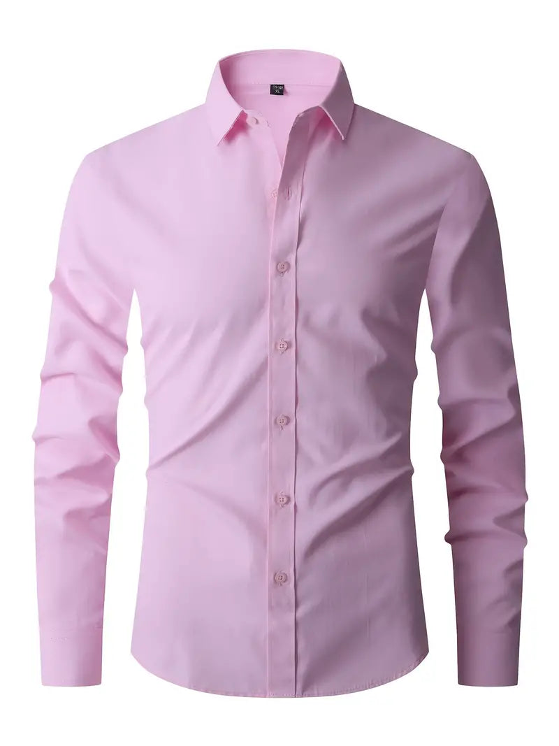 Camisa slim fit masculina com botões e gola clássica