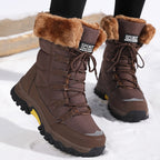 Botas de inverno femininas impermeáveis forradas antiderrapante