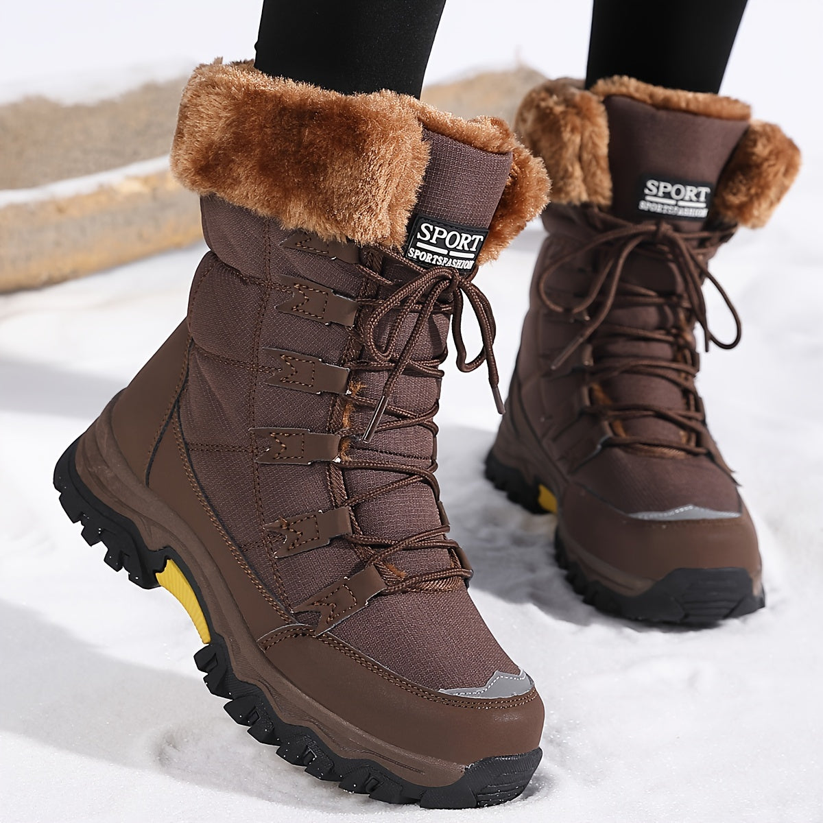 Botas de inverno femininas impermeáveis forradas antiderrapante