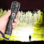 Lanterna LED poderosa 90000 lúmens XHP50 com zoom telescópico e carregamento USB