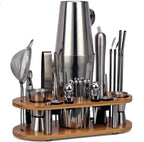 Kit de bartender profissional 23 peças com coqueteleira em aço inox