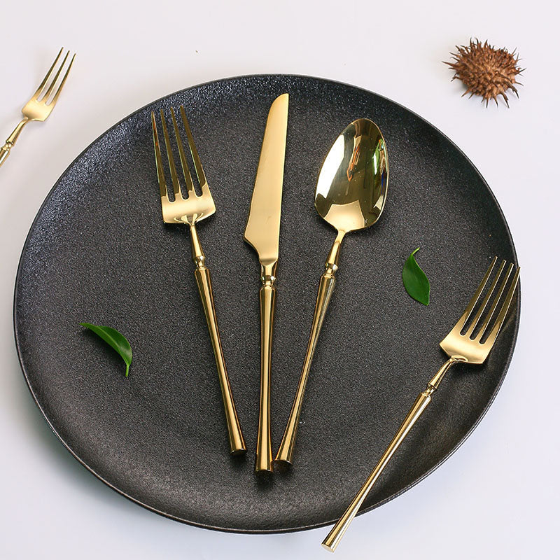 Conjunto de talheres em aço inoxidável 24 peças, elegante e resistente, várias cores