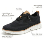Sapato ortopédico masculino knit derby antiderrapante com suporte de arco