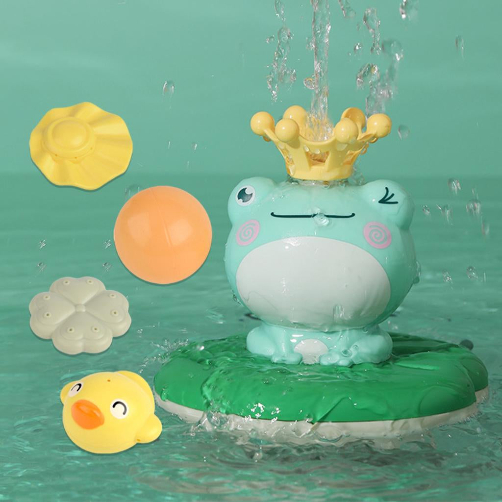 Brinquedo de banho fonte sapo elétrica para bebés, diversão na banheira