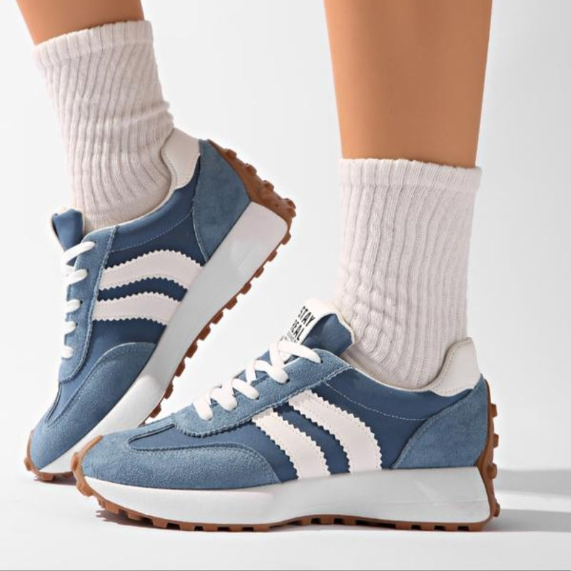 Sapatilhas retro femininas estilo camurça perfil baixo