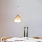 Candeeiro suspenso minimalista branco fosco em metal, design meia-lua, 1/3/6 luzes LED moderno