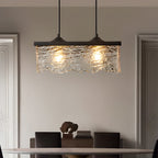 Lustre de teto em vidro e ferro preto com 3 temperaturas de cor, ideal para sala de jantar, casquilho E27