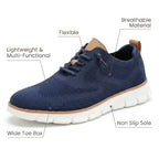Sapato ortopédico masculino knit derby antiderrapante com suporte de arco