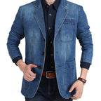 Blazer moderno casual para homem com lapela clássica e fecho de botões