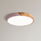 Candeeiro de teto LED design escandinavo com madeira natural, plafon moderno