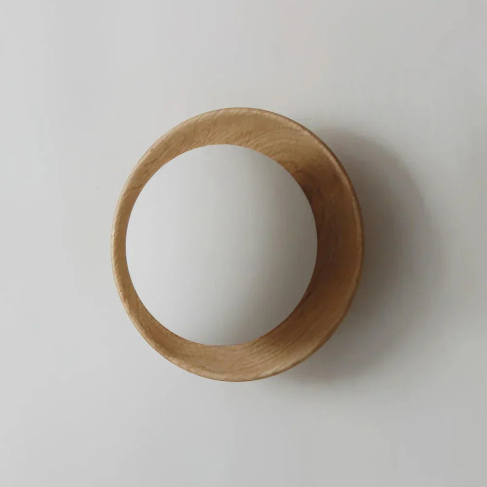 Aplique de parede redondo escandinavo para sala de estar, design minimalista circular