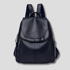 Mochila de couro antifurto feminina com textura em relevo e alças reguláveis