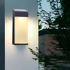 Candeeiros solares de parede LED retangulares, impermeável IP44, cor preta, conjunto de 2 unidades