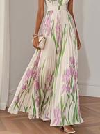 Vestido feminino floral corte A boho fluido estampado