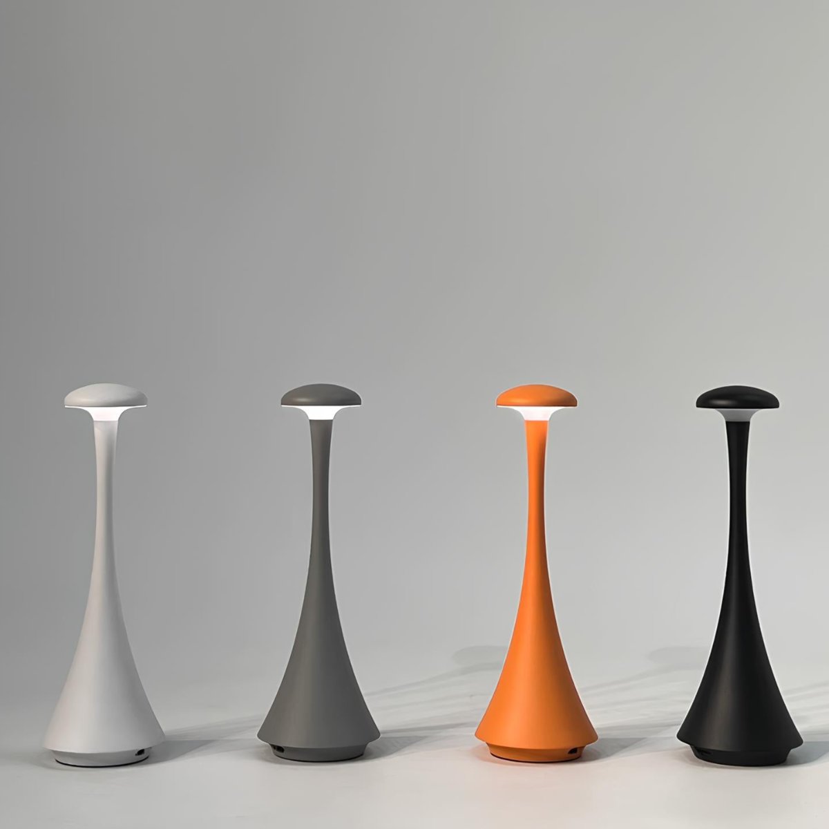 Candeeiro de mesa recarregável com toque sensitivo e luz regulável em alumínio
