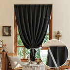 Cortinas blackout autoadesivas com velcro para quarto e sala, poliéster 100%