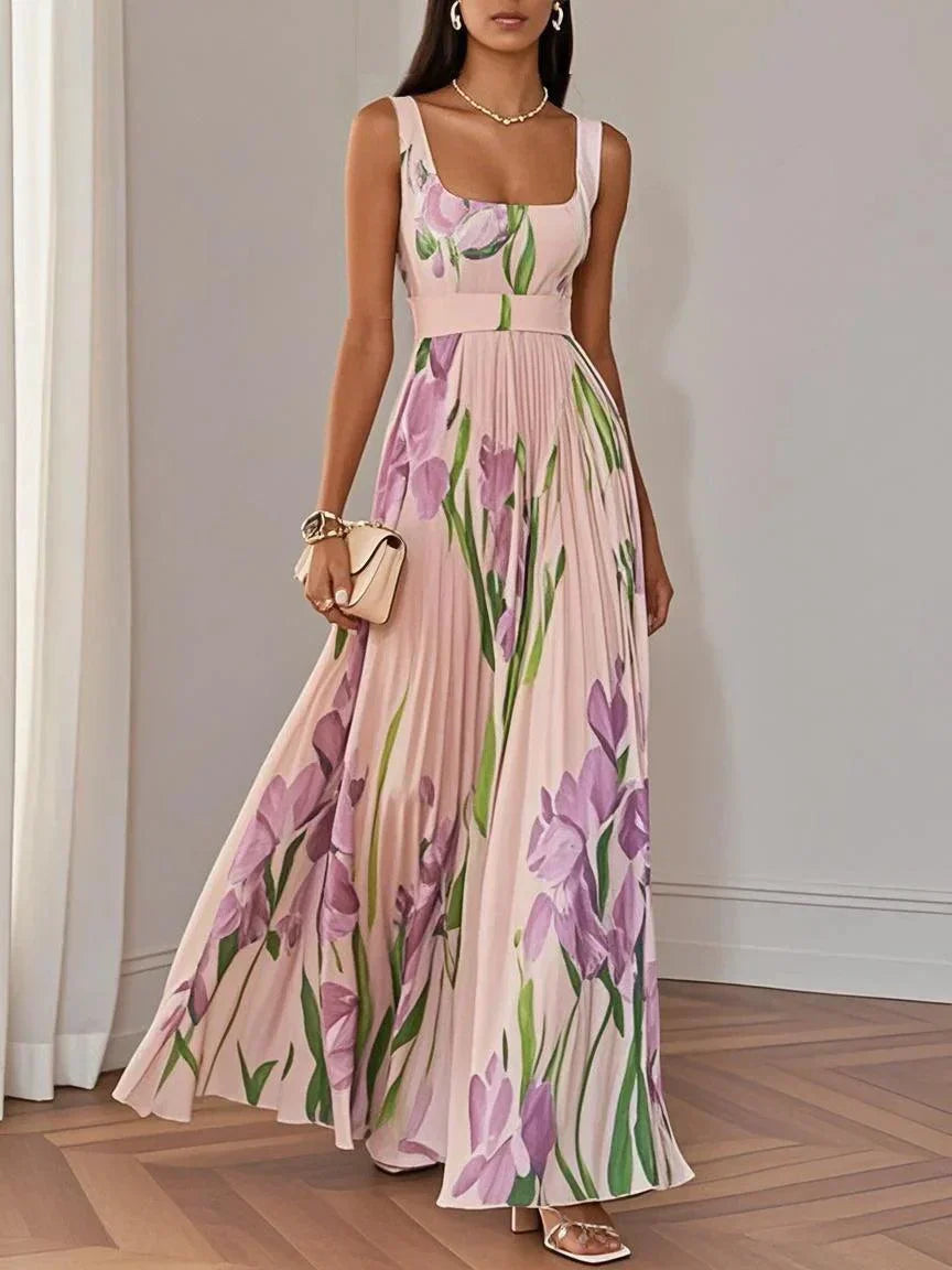 Vestido feminino floral corte A boho fluido estampado