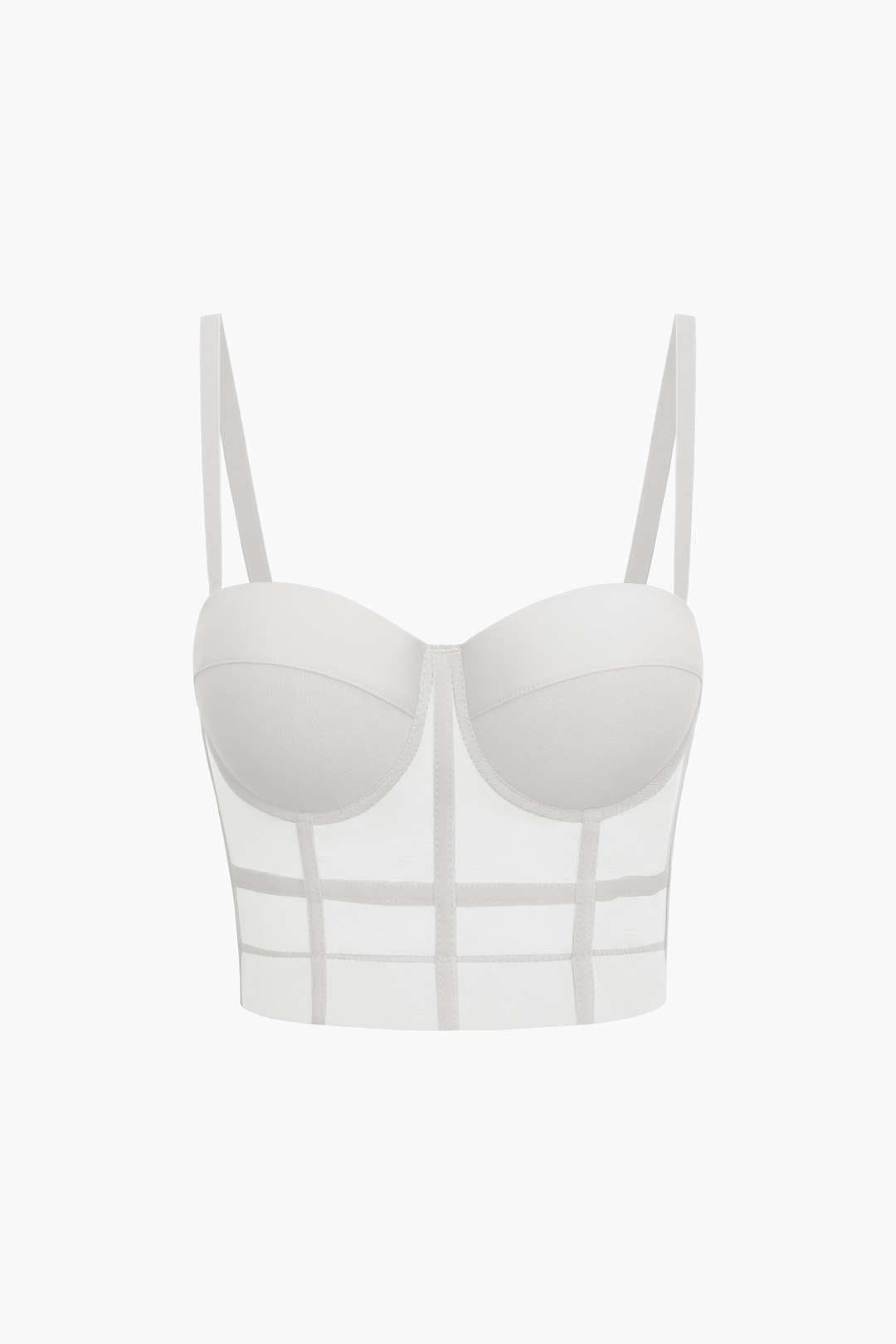 Top de renda feminino bustier com taças acolchoadas e alças ajustáveis