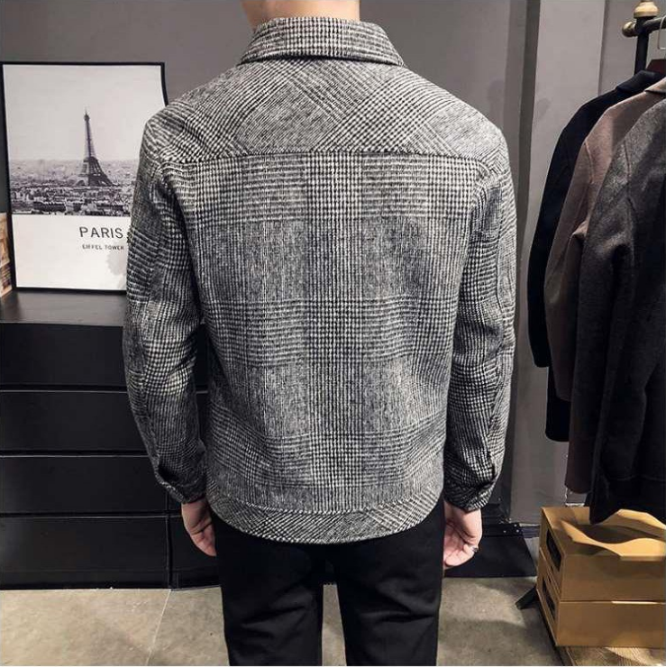 Camisa jaqueta xadrez masculina corte relaxed com botões frontais