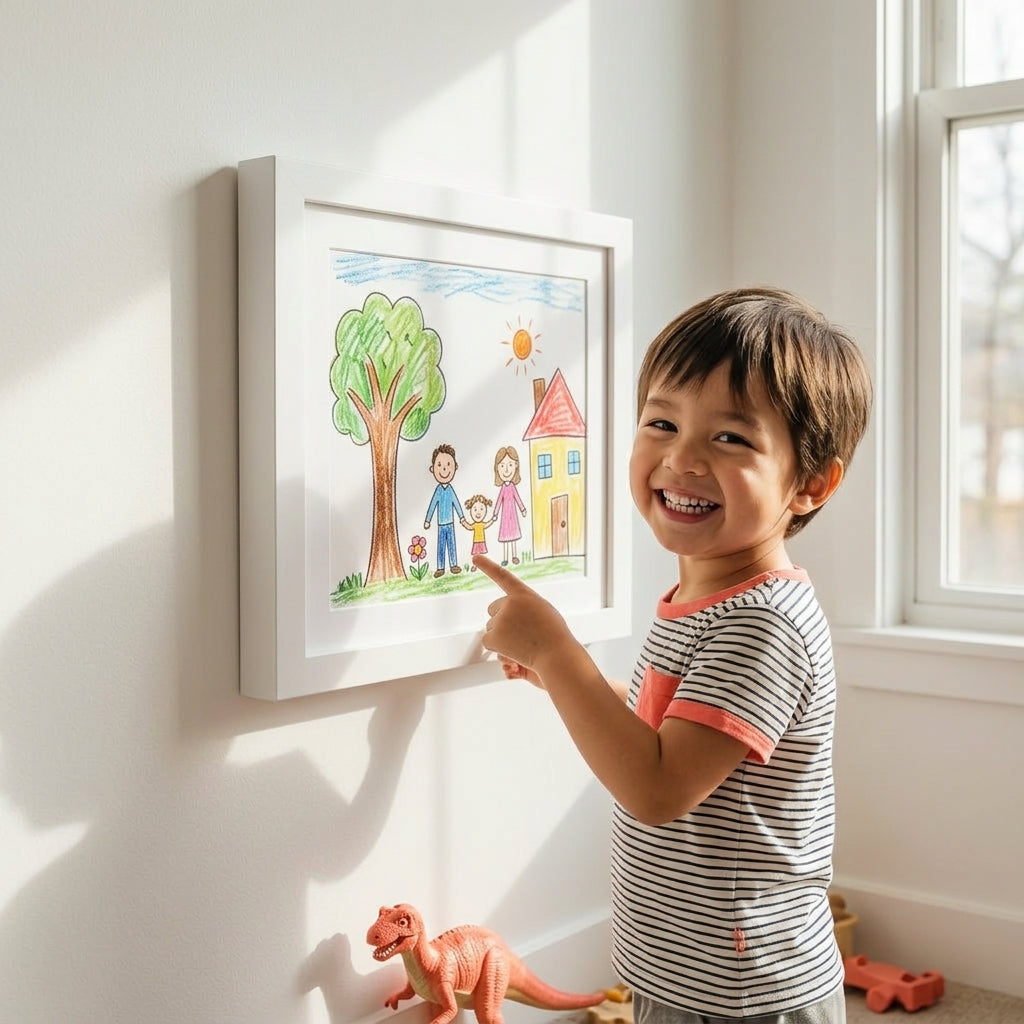 Porta-retratos infantil com fecho magnético, armazena até 150 desenhos de crianças