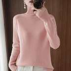 Camisola de gola alta mulher inverno manga comprida