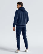 Fato de treino masculino slim-fit respirável com pullover e calça combinados