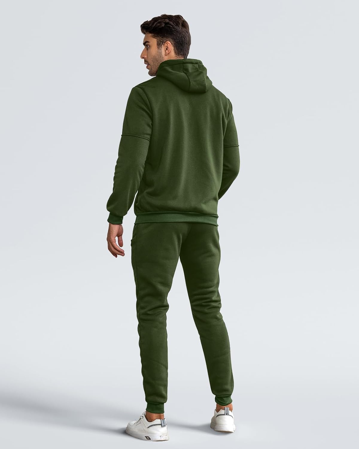 Fato de treino masculino slim-fit respirável com pullover e calça combinados