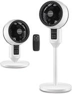 Ventilador de coluna ajustável com oscilação 3D, 3 modos, ultra-silencioso 26 dB, branco