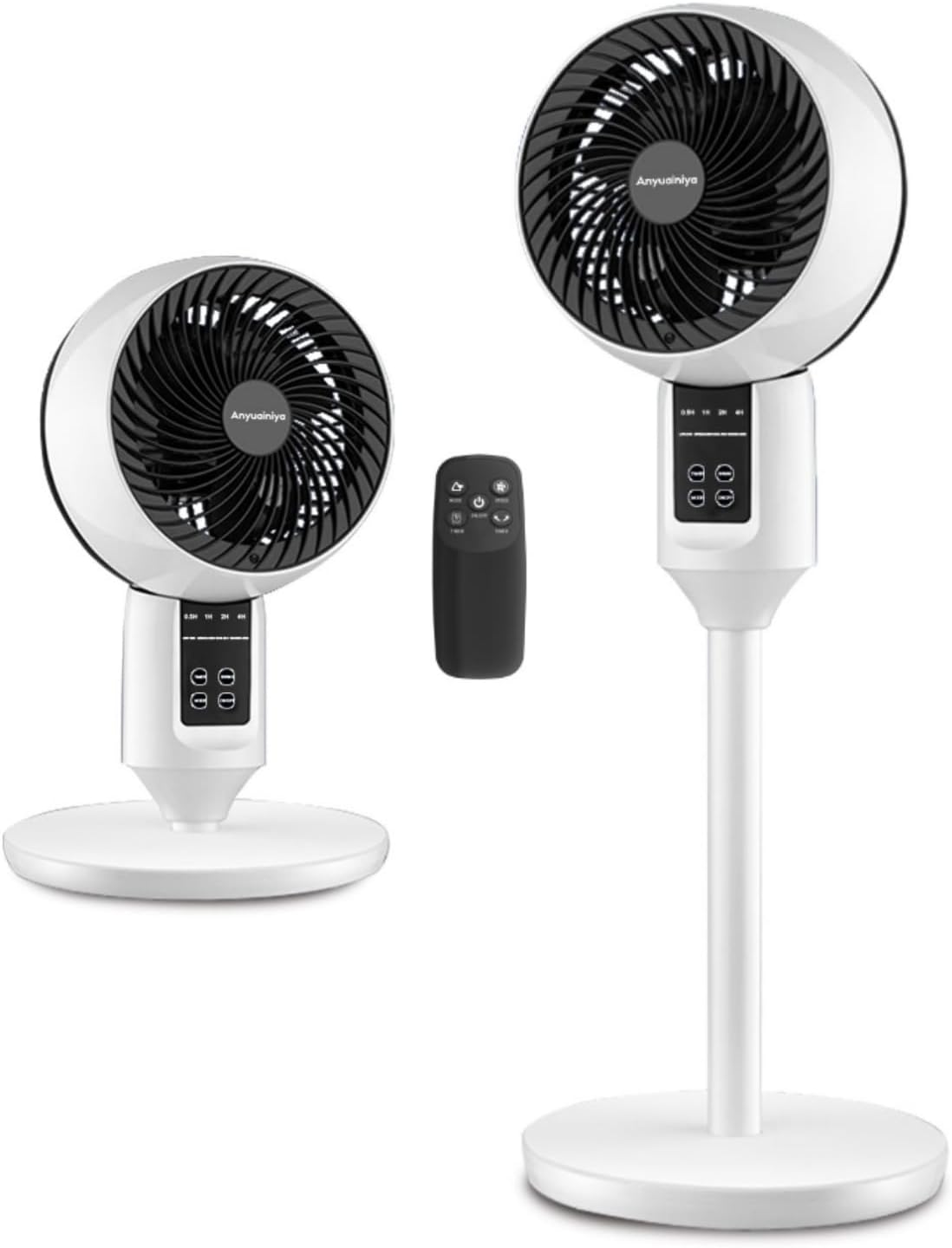 Ventilador de coluna ajustável com oscilação 3D, 3 modos, ultra-silencioso 26 dB, branco