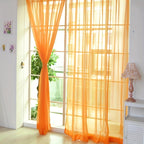 Cortinas de voile floral semitransparentes 200x100cm com ilhós, 2 painéis decorativos