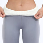 Leggings térmicas forradas para mulher cintura alta opacas para inverno