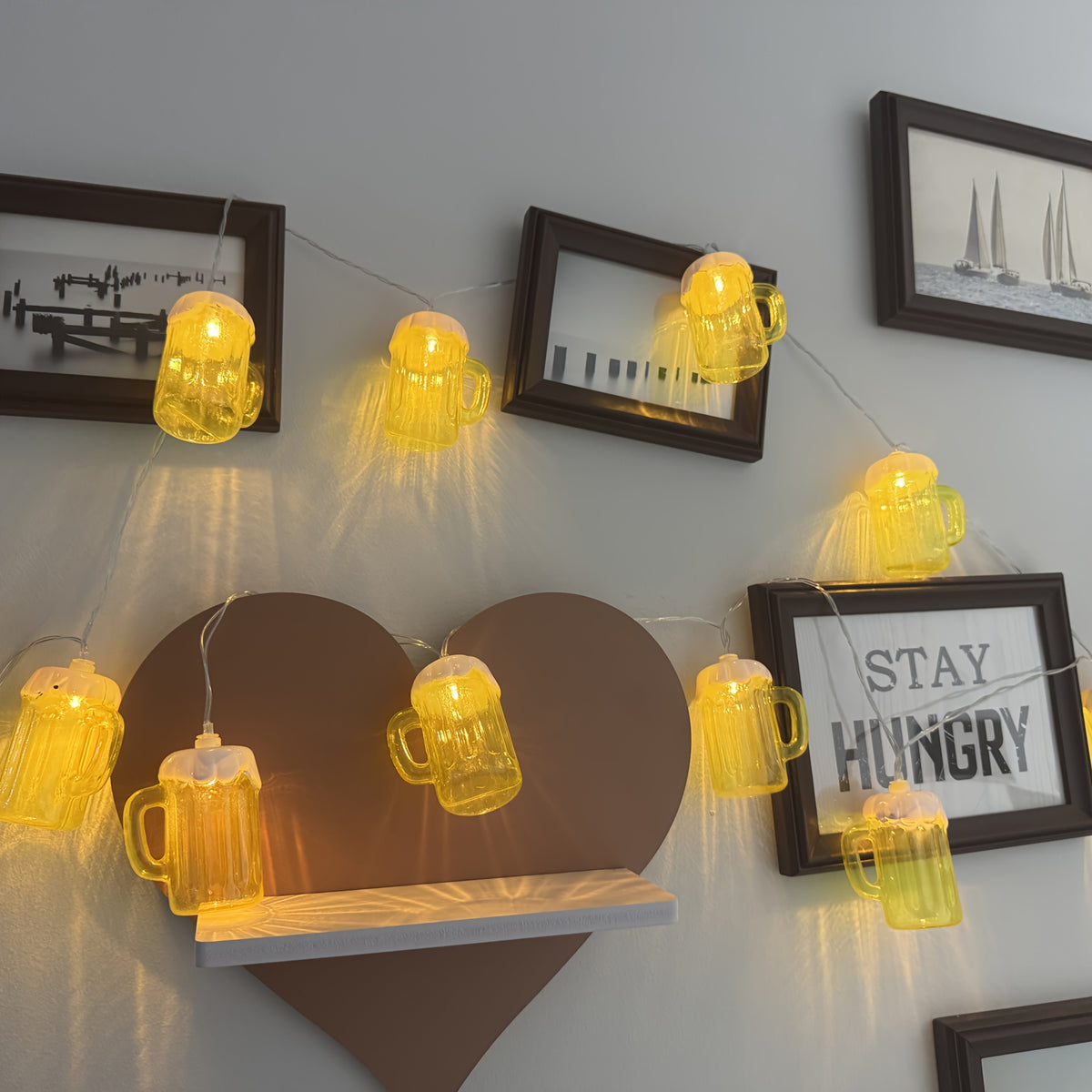 Guirlanda LED canecas de cerveja decoração Oktoberfest 2025, set de 2, luz quente