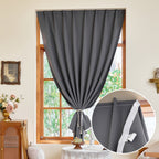 Cortinas blackout autoadesivas com velcro para quarto e sala, poliéster 100%