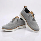 Sapato ortopédico masculino knit derby antiderrapante com suporte de arco