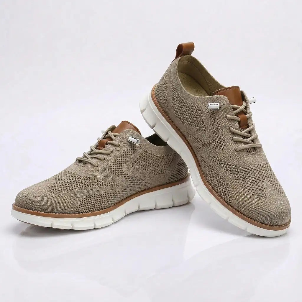 Sapato ortopédico masculino knit derby antiderrapante com suporte de arco