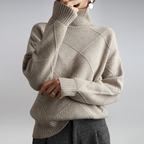 Pullover gola alta caxemira mulher macio e quente