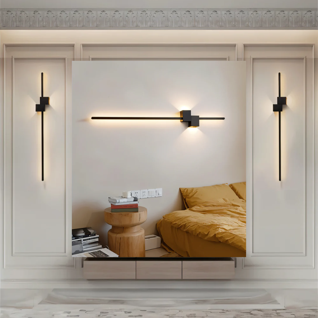 Candeeiro de parede LED minimalista em alumínio, design moderno para interior