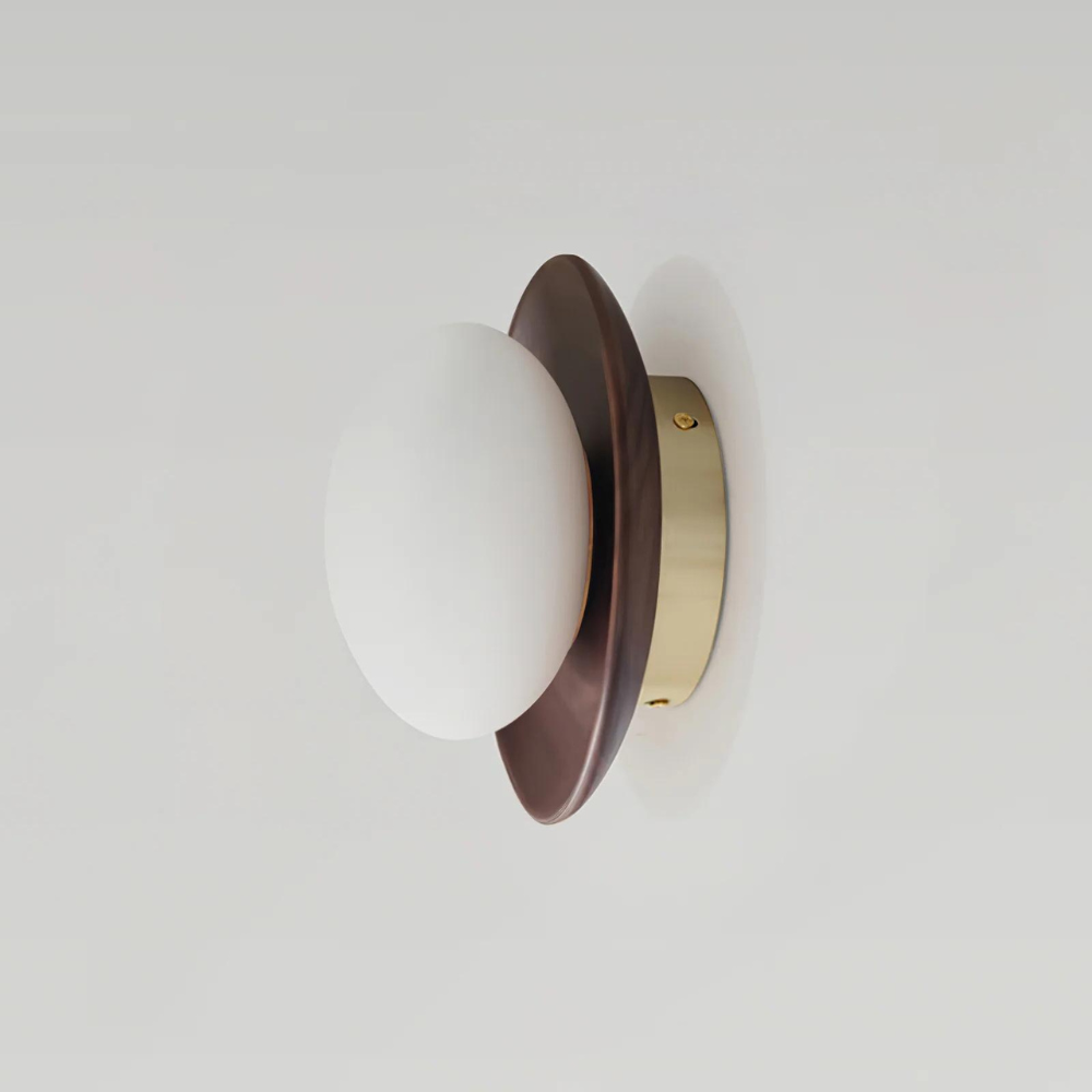 Aplique de parede redondo escandinavo para sala de estar, design minimalista circular