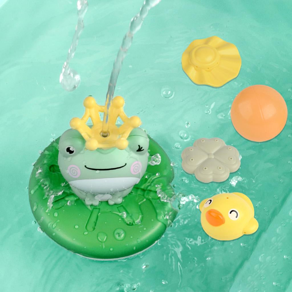 Brinquedo de banho fonte sapo elétrica para bebés, diversão na banheira