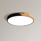Candeeiro de teto LED design escandinavo com madeira natural, plafon moderno