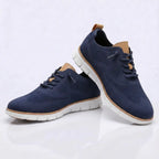 Sapato ortopédico masculino knit derby antiderrapante com suporte de arco