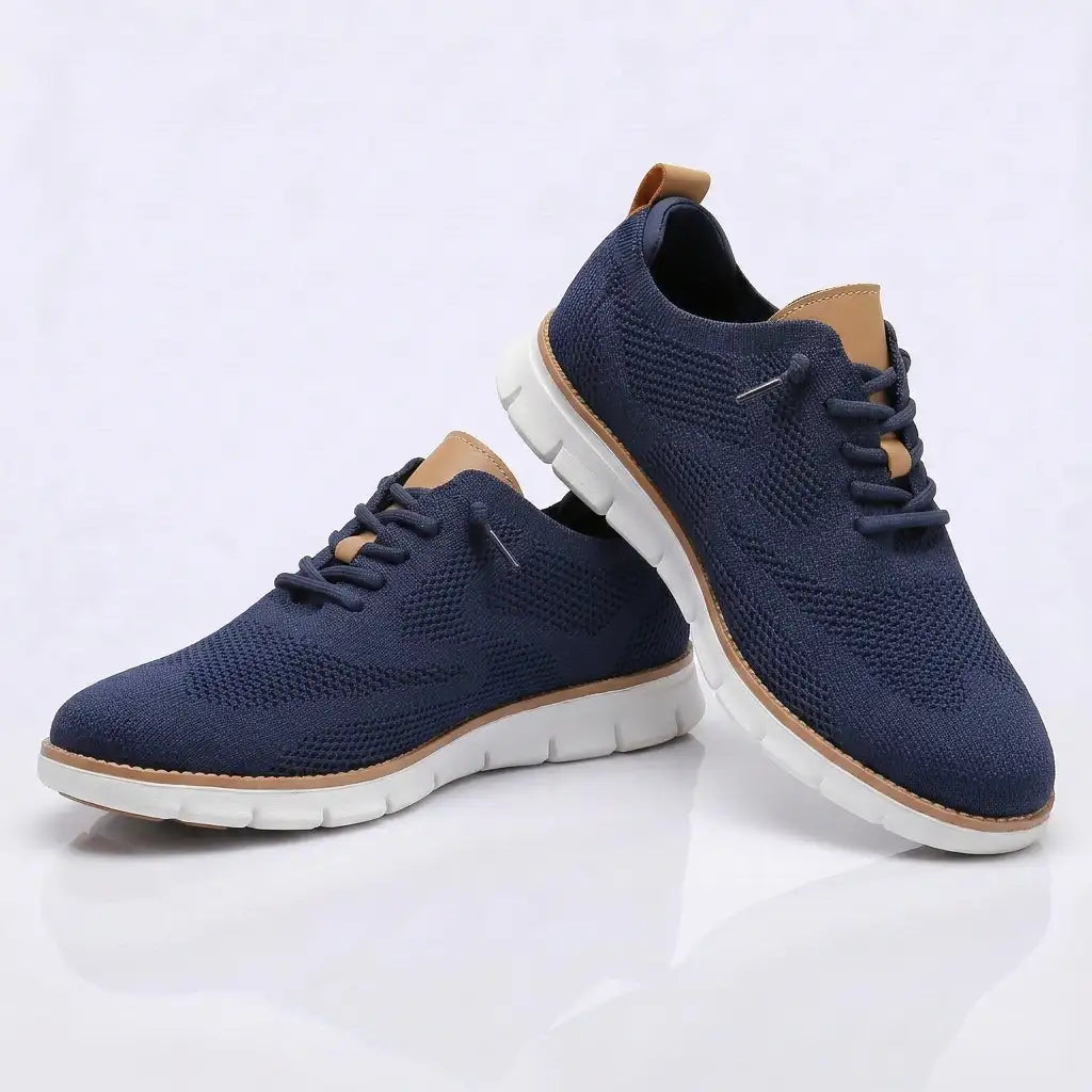 Sapato ortopédico masculino knit derby antiderrapante com suporte de arco