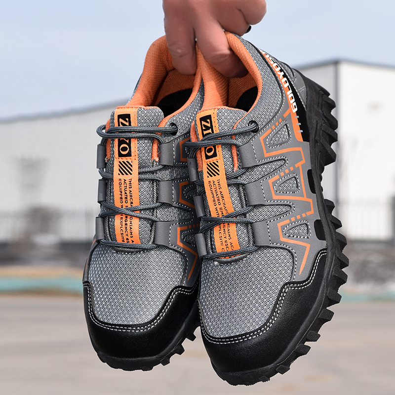 Sapatos de segurança com biqueira de aço leves e antiderrapantes, proteção anti-esmagamento e sola Kevlar
