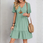 Vestido feminino com camadas modelador midi drapeado
