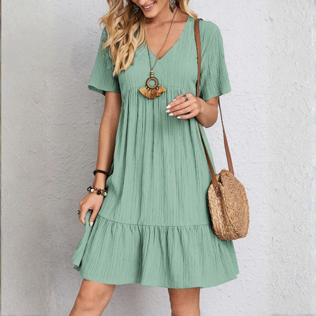 Vestido feminino com camadas modelador midi drapeado